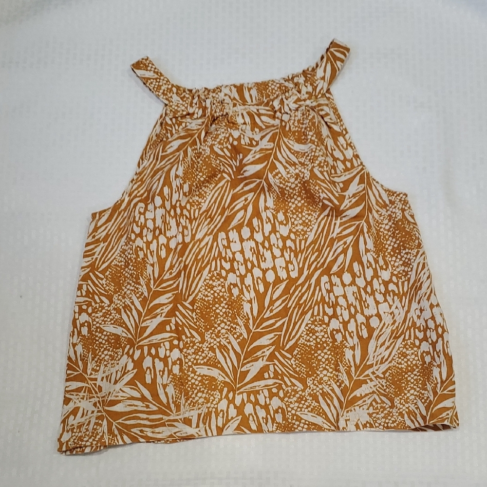 Christian Siriano Gold and White Ruffled Tank Top - Picture 10 of 13